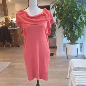BCBGMaxAzria Off-the-Shoulder Coral Sweater Size Small